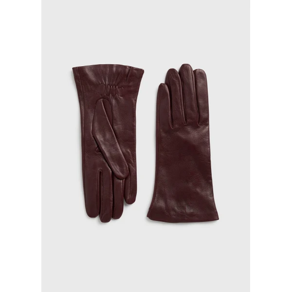 Toteme Leather gloves in Bordeaux, view 5
