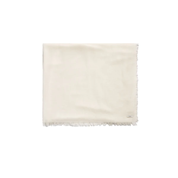 Light wool blanket scarf in Off-white
