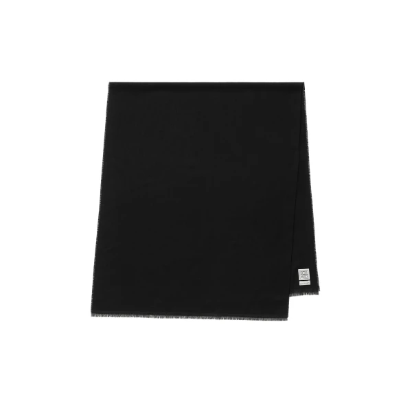 Light wool scarf in Black