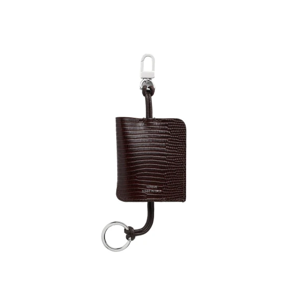 Toteme Lizard-embossed keyring in Brown