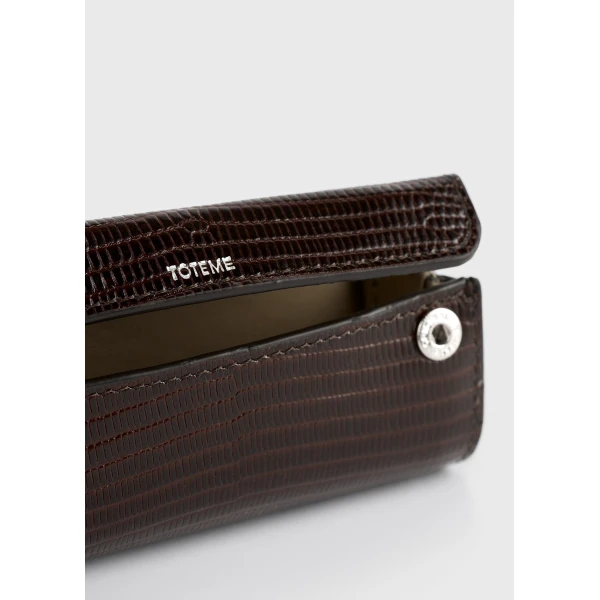 Toteme Lizard-embossed lipstick case in Brown, view 6