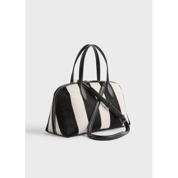 Toteme Medium pony hair day tote in Zebra, view 2