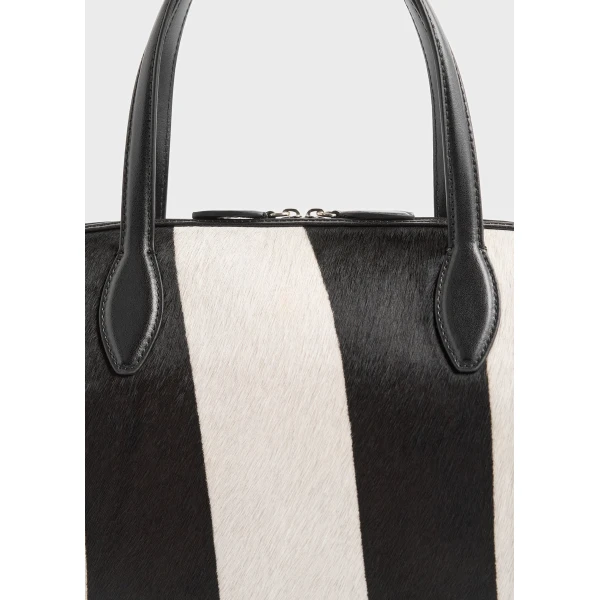Toteme Medium pony hair day tote in Zebra, view 3