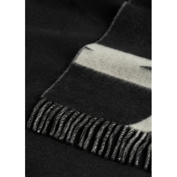Toteme Monogram brushed wool scarf in Black, view 4