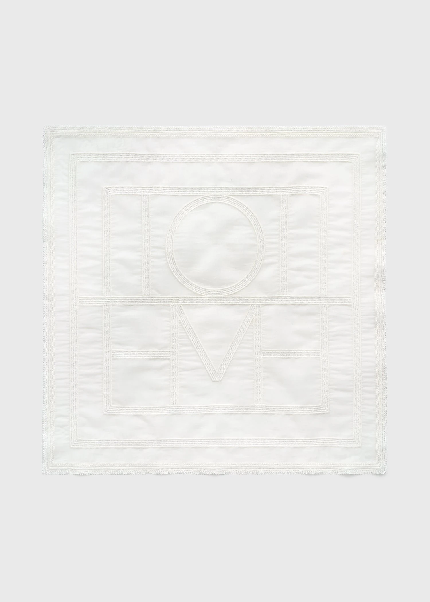 Monogram crochet cotton scarf in White