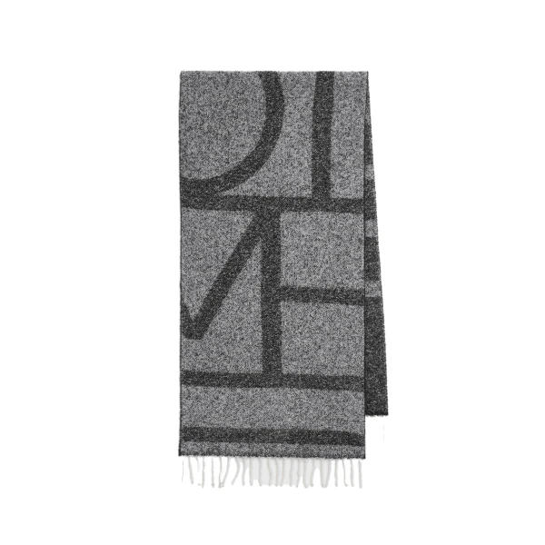 Monogram jacquard scarf in Black / White