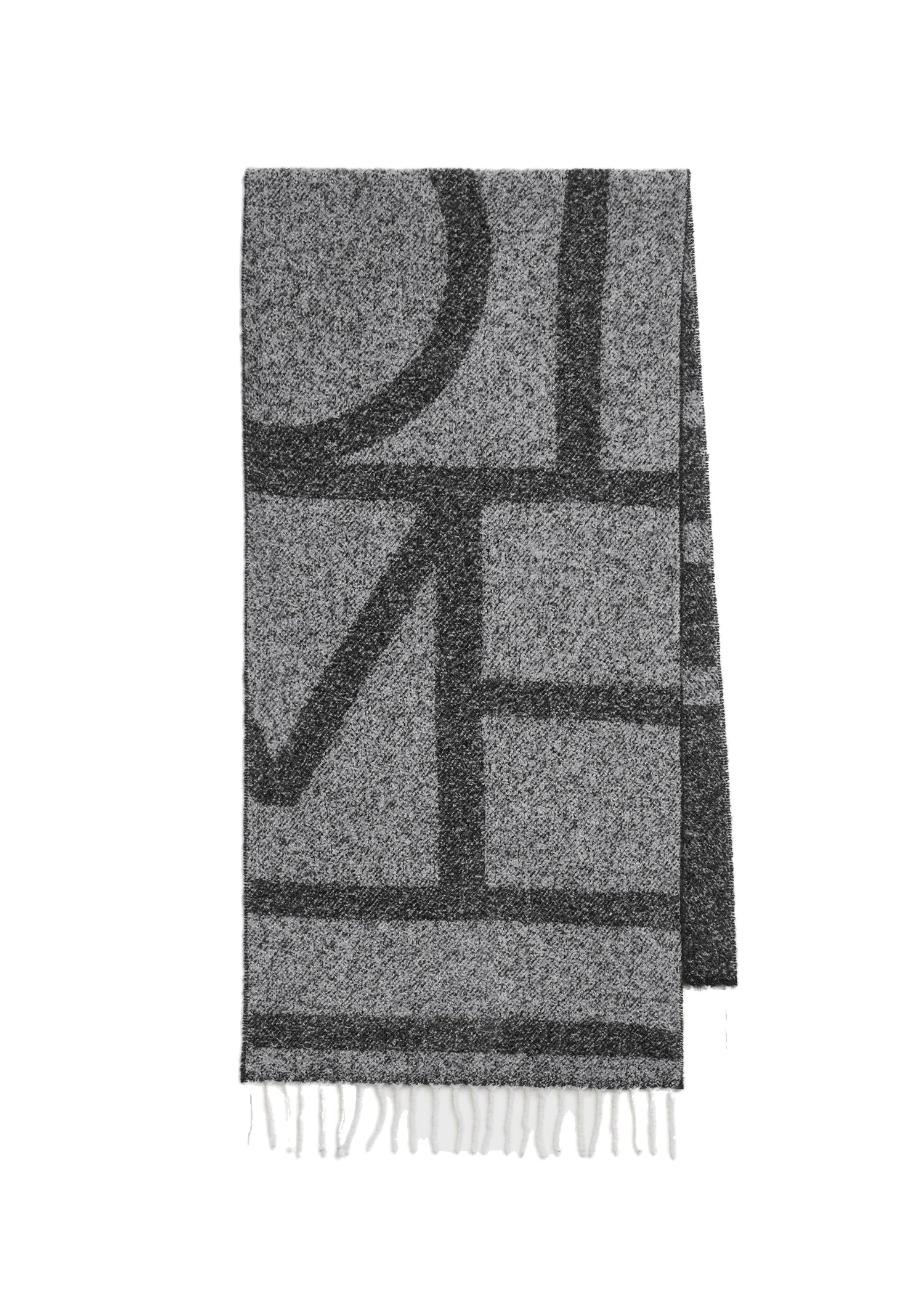 Monogram jacquard scarf in Black / White
