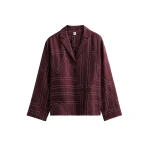 Toteme Monogram silk pj top in Burgundy