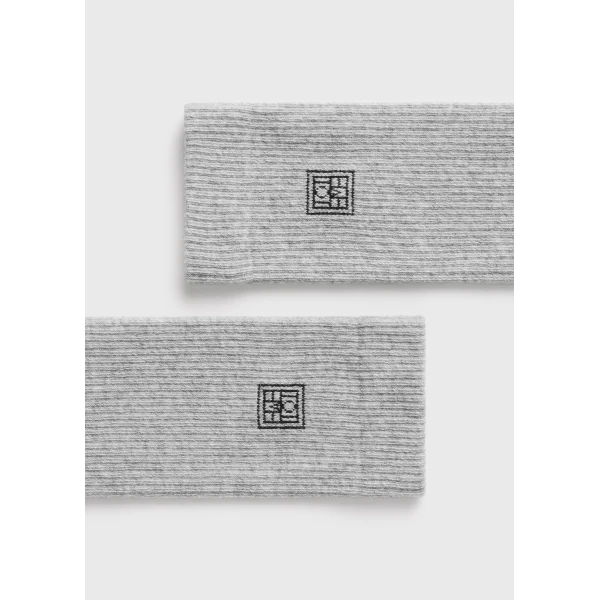Toteme Monogram socks in Light grey, view 3