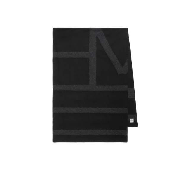 Monogram twill scarf in Black