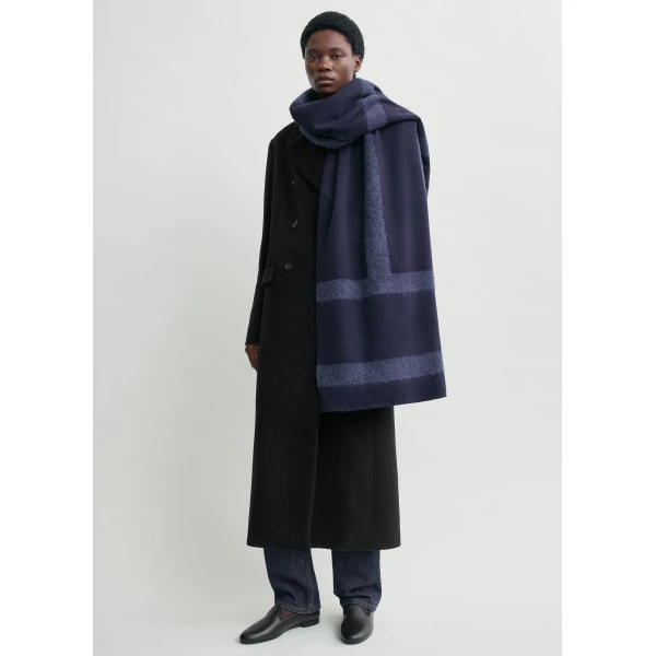 Toteme Monogram twill scarf in Navy, view 2