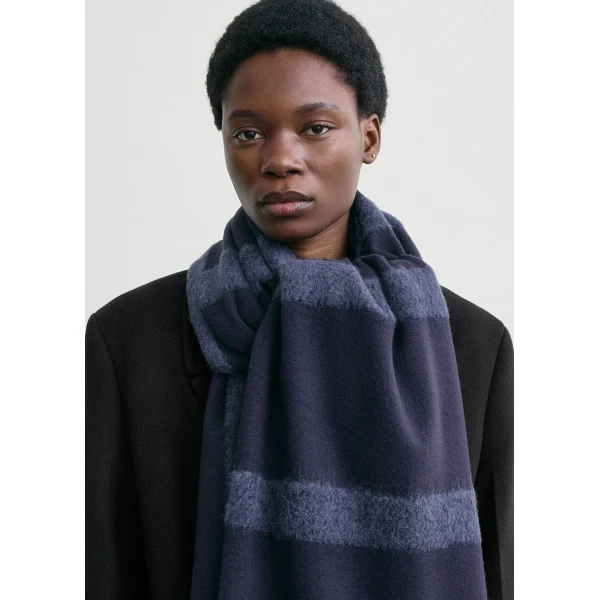 Toteme Monogram twill scarf in Navy, view 3