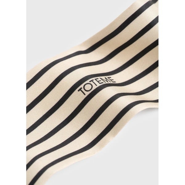 Toteme Striped sunglasses scarf in Ecru / Black, view 5