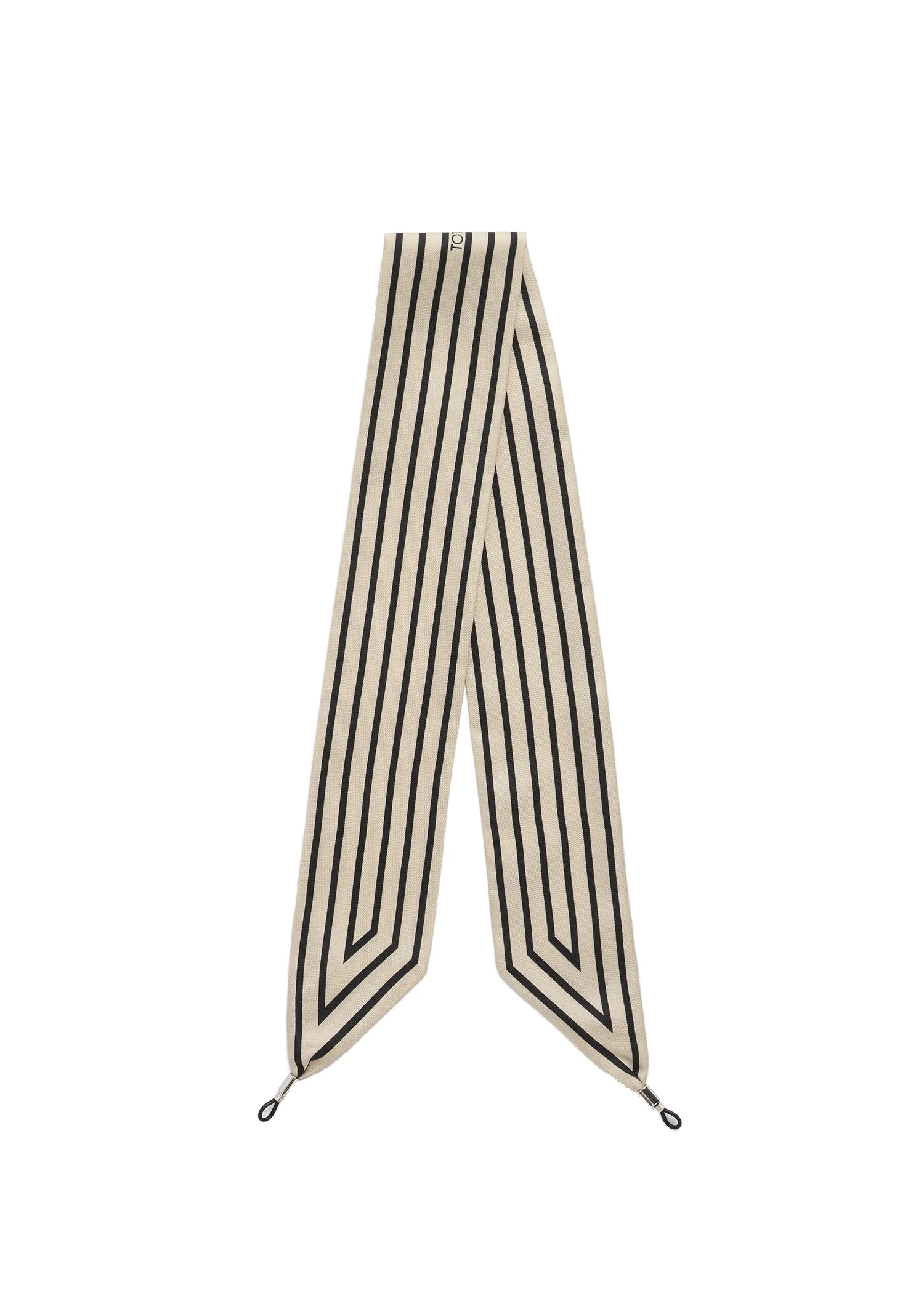 Striped sunglasses scarf in Ecru / Black