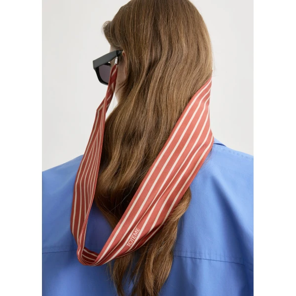 Toteme Striped sunglasses scarf in Red / Ecru, view 3