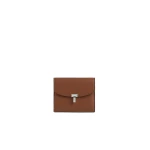 Toteme T-Lock grained-leather cardholder in Sienna