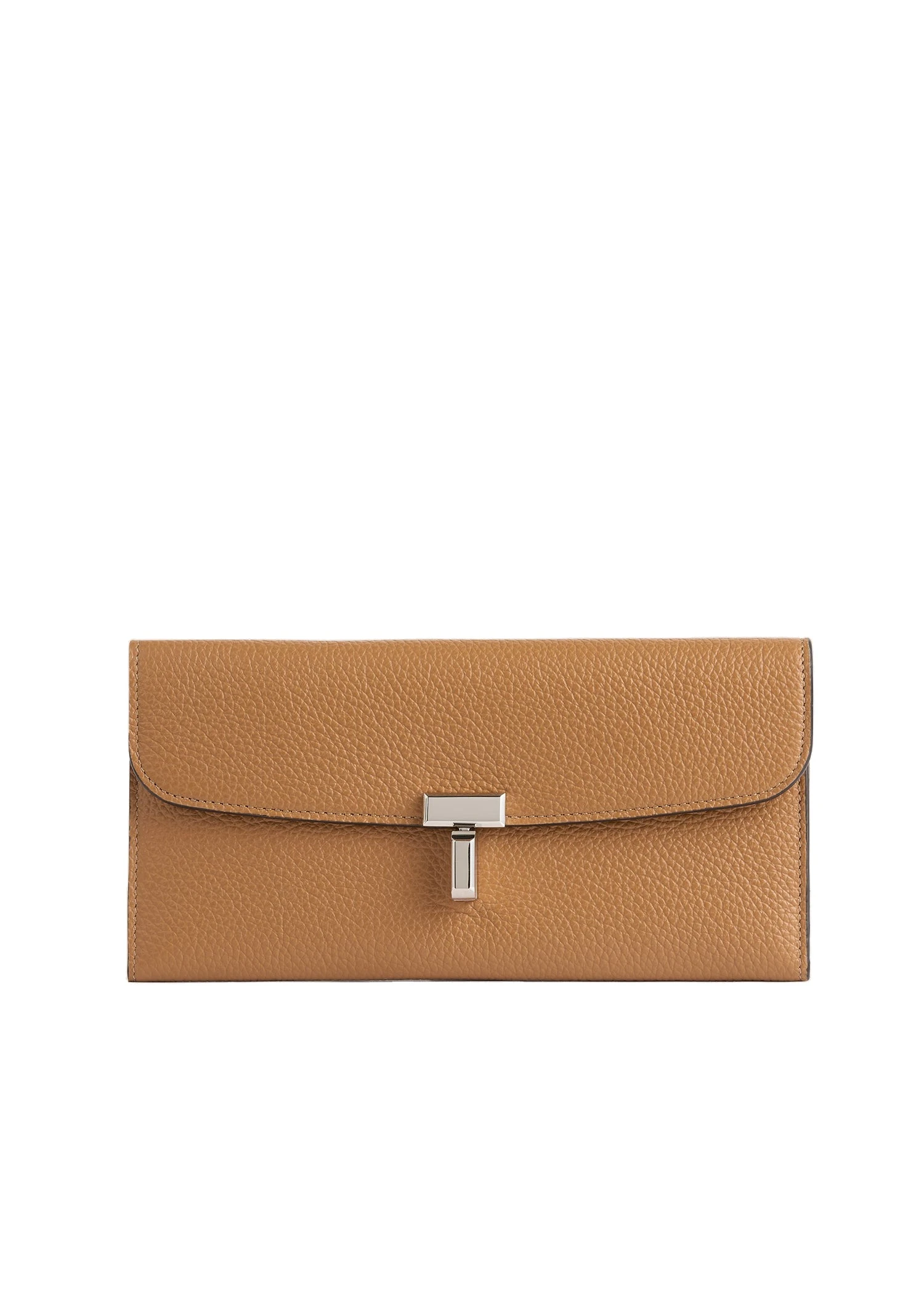 T-Lock grained-leather wallet in Tan