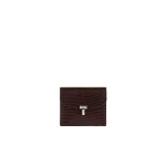 Toteme T-Lock lizard-embossed cardholder in Brown