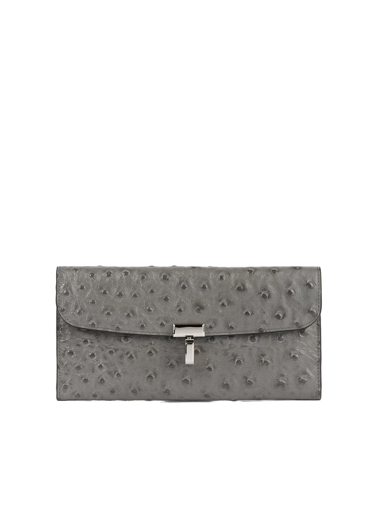 T-Lock ostrich-embossed wallet in Grey