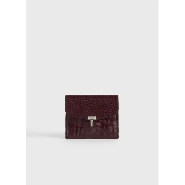 Toteme T-Lock palmellato-patent cardholder in Cherry, view 6