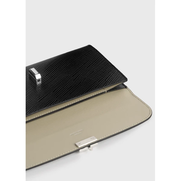 Toteme T-Lock palmellato-patent wallet in Black, view 5