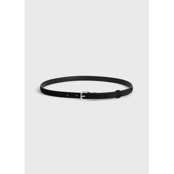 Toteme Thin suede belt in Black, view 3