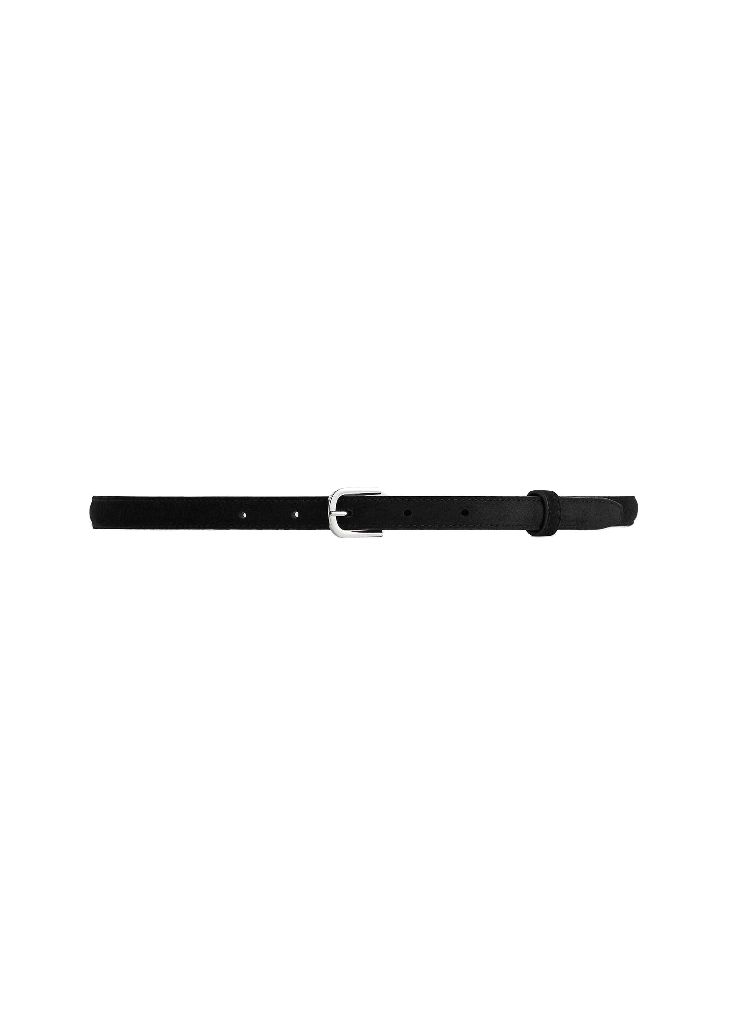 Thin suede belt in Black