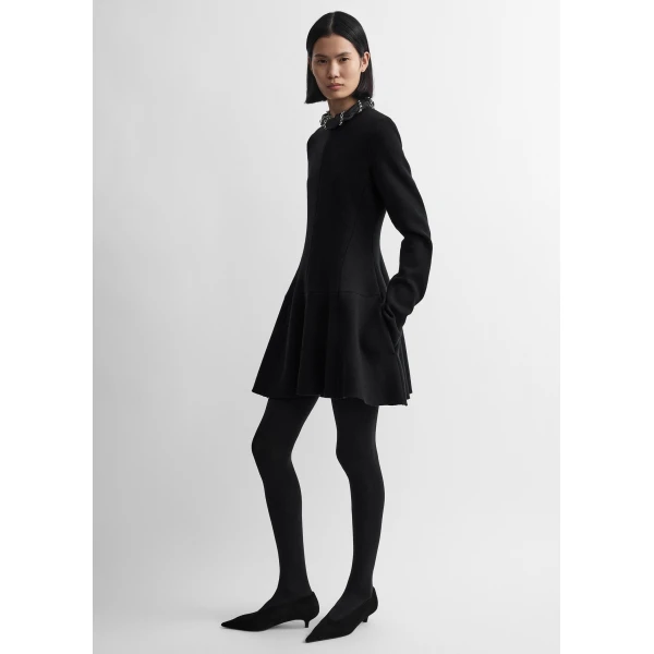 Toteme Wool skater dress in Black, view 3