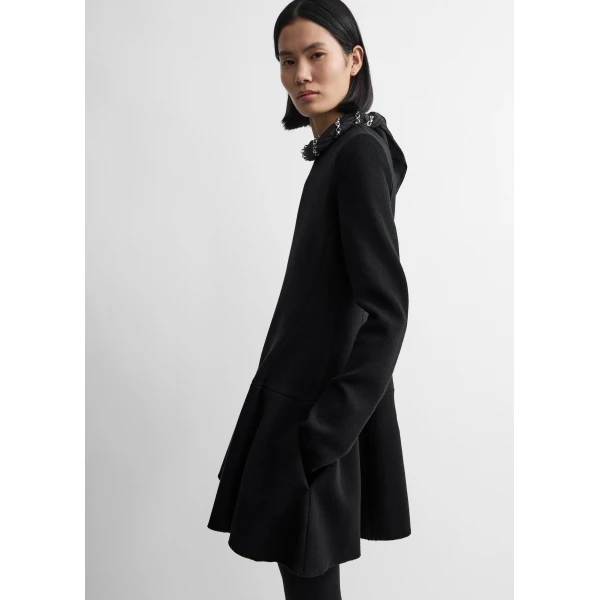 Toteme Wool skater dress in Black, view 5