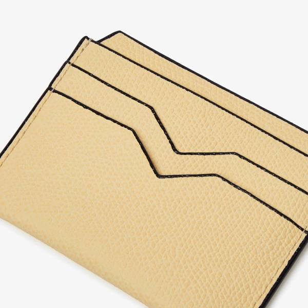 Valextra 4CC Card Case in Cream Yellow | Wallets & Purses | Luxury Shoes 