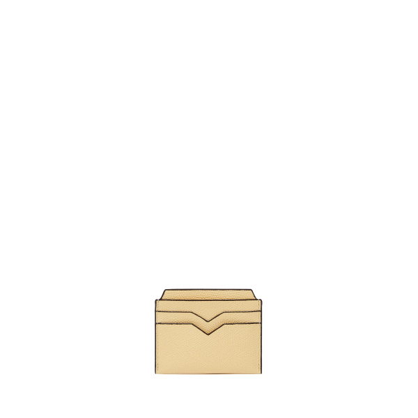 Valextra 4CC Card Case in Cream Yellow | Wallets & Purses | Luxury Shoes 