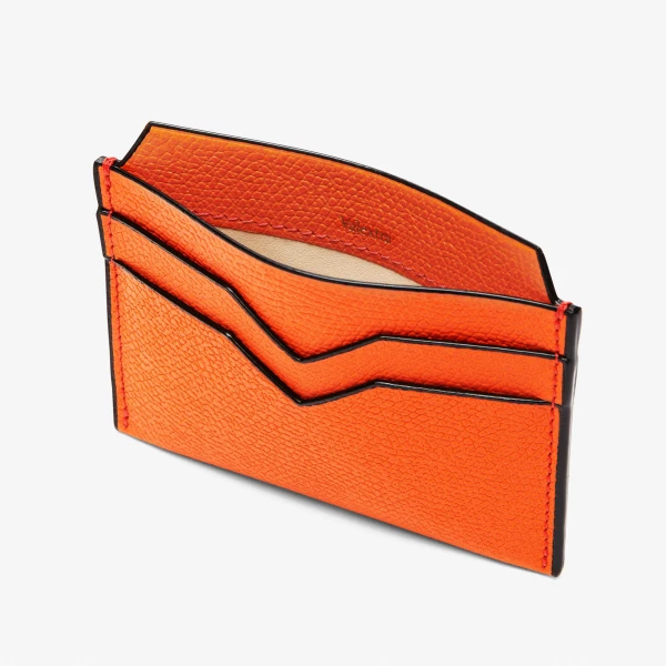 Valextra 4CC Card Case in Lobster Red | Wallets & Purses | Luxury Shoes 