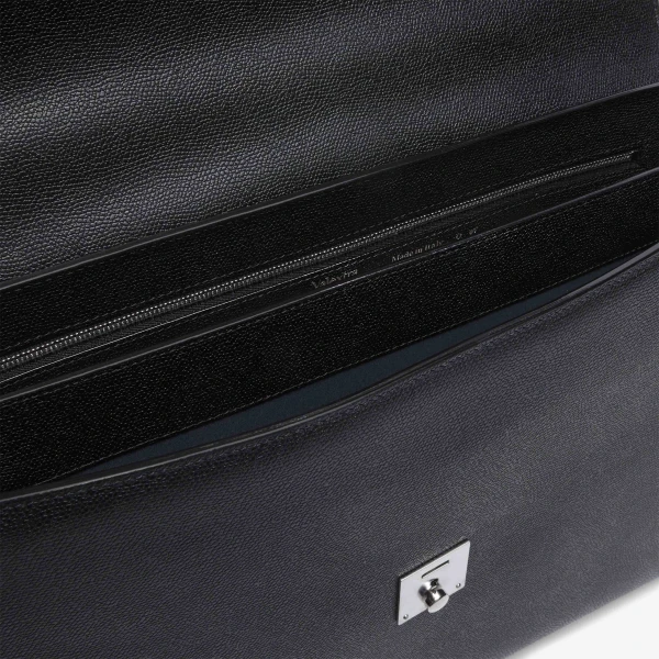 Valextra Avietta Briefcase with Flap 24H in Black | Men Bags | Luxury Shoes 