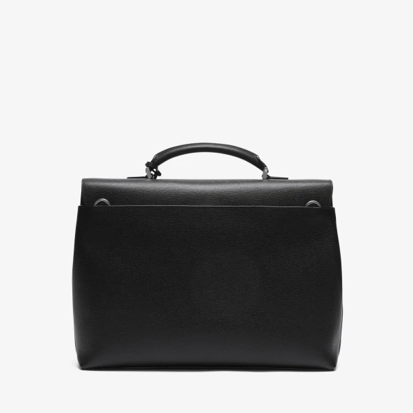 Valextra Avietta Briefcase with Flap 24H in Black | Men Bags | Luxury Shoes 