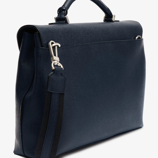 Valextra Avietta Briefcase with Flap 24H in Dark Blue | Men Bags | Luxury Shoes 