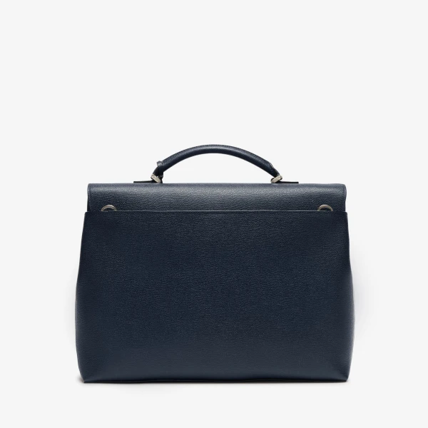 Valextra Avietta Briefcase with Flap 24H in Dark Blue | Men Bags | Luxury Shoes 
