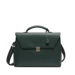Valextra Avietta Briefcase with Flap 24H in Valextra Green | Men Bags | Luxury Shoes 