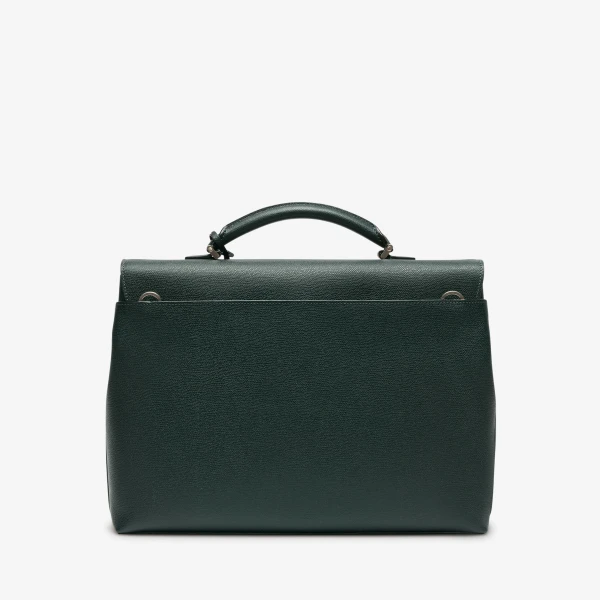 Valextra Avietta Briefcase with Flap 24H in Valextra Green | Men Bags | Luxury Shoes 