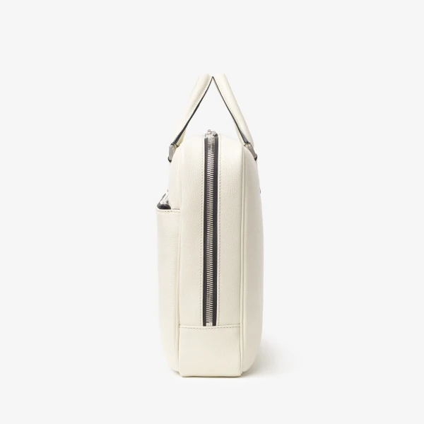 Valextra Avietta Briefcase with Zip 24H in Pergamena White | Totes & Top-Handle Bags | Luxury Shoes 