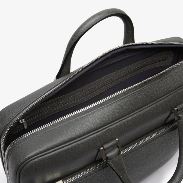 Valextra Avietta Briefcase with Zip 24H in Smokey Grey | Men Bags | Luxury Shoes 