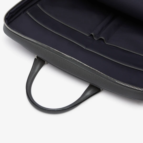 Valextra Avietta Briefcase with Zip 24H in Smokey Grey | Men Bags | Luxury Shoes 