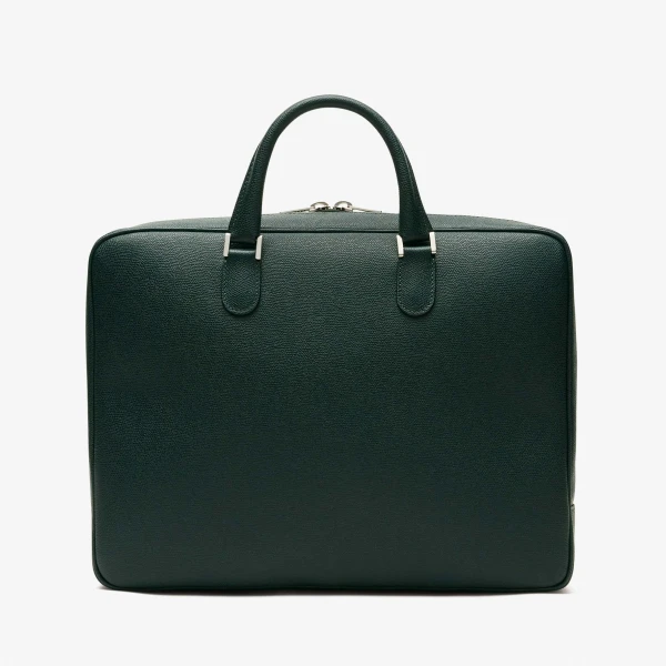 Valextra Avietta Briefcase with Zip 24H in Valextra Green | Men Bags | Luxury Shoes 
