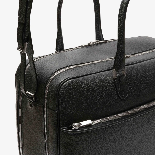 Valextra Avietta Travel Bag Two Chambers in Black | Totes & Top-Handle Bags | Luxury Shoes 