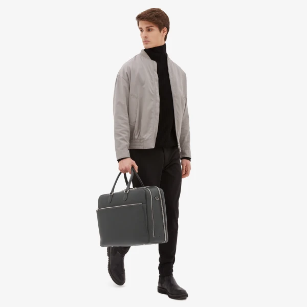 Valextra Avietta Travel Bag Two Chambers in Smokey Grey | Totes & Top-Handle Bags | Luxury Shoes 