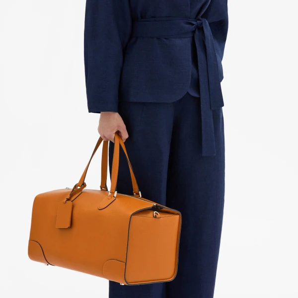 Valextra Babila Boston Travel Bag in Havana Brown | Men Bags | Luxury Shoes 