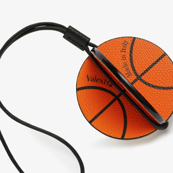 Valextra Basketball Charm in Orange and Black | Bag charms | Luxury Shoes 