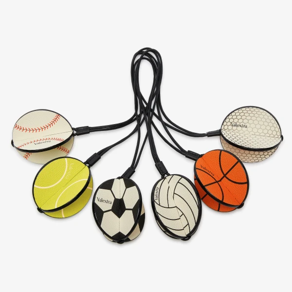 Valextra Basketball Charm in Orange and Black | Bag charms | Luxury Shoes 