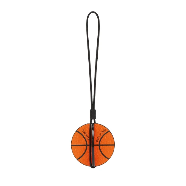 Valextra Basketball Charm in Orange and Black | Bag charms | Luxury Shoes 