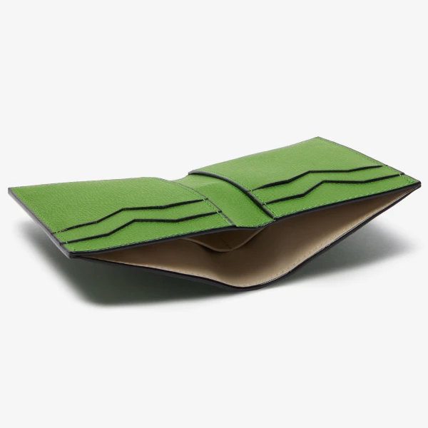 Valextra Bifold Wallet 4CC in Grass Green | Wallets & Purses | Luxury Shoes 