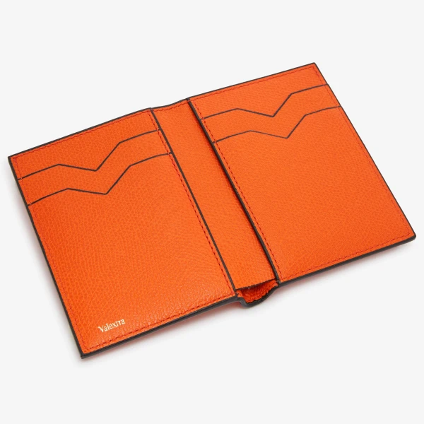 Valextra Bifold Wallet 4CC in Lobster Red | Wallets & Purses | Luxury Shoes 